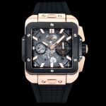 HUBLOT Factory Square Bang Unico  Black Steel Case Watch